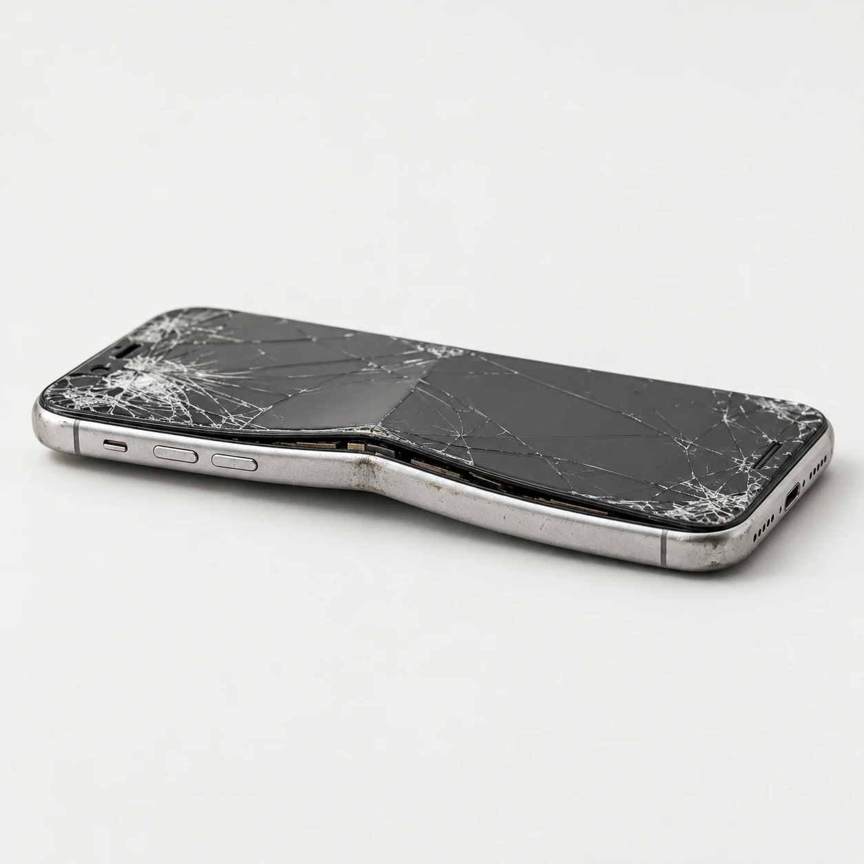 Bent phone housings — AI-generated condition example